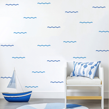 Νέο ACC36061 Απλό Κύμα Επιφάνειας Νερού Αυτοκόλλητο Αυτοκόλλητο Τοίχου Υπνοδωμάτιο Σαλόνι Καναπές Διακόσμηση Φόντου