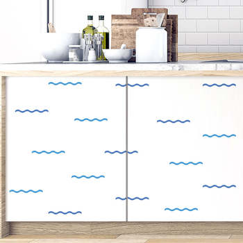 Νέο ACC36061 Απλό Κύμα Επιφάνειας Νερού Αυτοκόλλητο Αυτοκόλλητο Τοίχου Υπνοδωμάτιο Σαλόνι Καναπές Διακόσμηση Φόντου