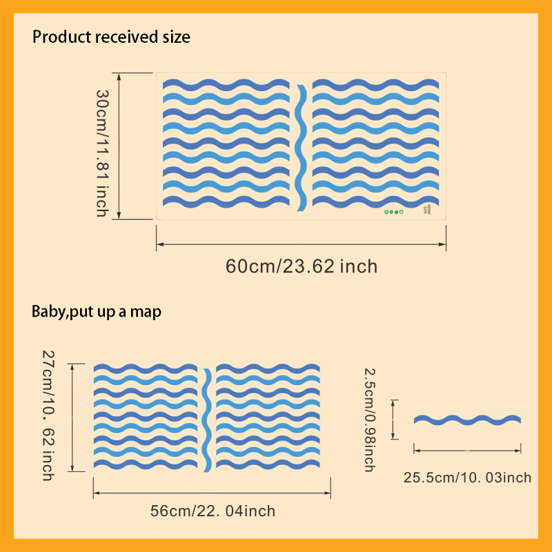 Naujas ACC36061 paprastas vandens paviršiaus bangos bangos lipnus sienos lipdukas miegamojo svetainės sofos fono dekoracija