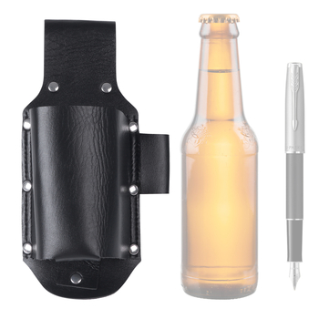 „Amazon“ tarpvalstybinis karšto išpardavimo europietiško stiliaus paprastas odinis alaus rinkinys, patogus butelis ir skardinė, pakabinamas ant juosmens, alaus rinkinys, puodelių rinkinys.