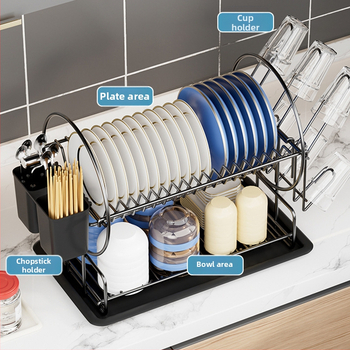 Ράφι αποστράγγισης πιάτων κουζίνας Ράφι αποθήκευσης σε διασυνοριακό επίπεδο Ράφι πιάτων Ράφι πιάτων με ξυλάκια Αποθήκευση σε κλουβί Ράφι πιάτων για οικιακή χρήση σε πάγκο