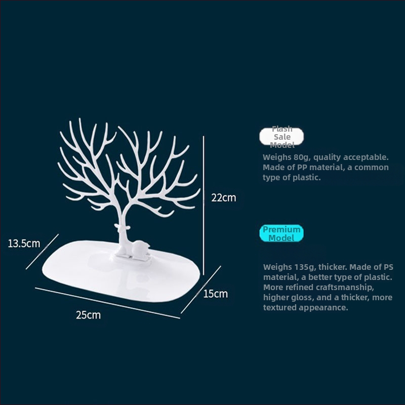Нови обеци с форма на дърво от еленов рог, стойка за бижута, обеци, гривна, съхранение на бижута, закачалка за елен, модерна и достъпна