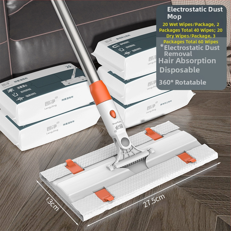 Švarus vienkartinis elektrostatinis šluostės dulkių šalinimo popierinis šluostės buitinės šluostės grindų tingus plokščias šluostės rankų plovimas