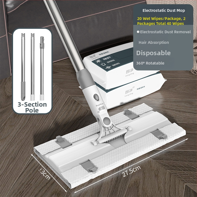 Švarus vienkartinis elektrostatinis šluostės dulkių šalinimo popierinis šluostės buitinės šluostės grindų tingus plokščias šluostės rankų plovimas