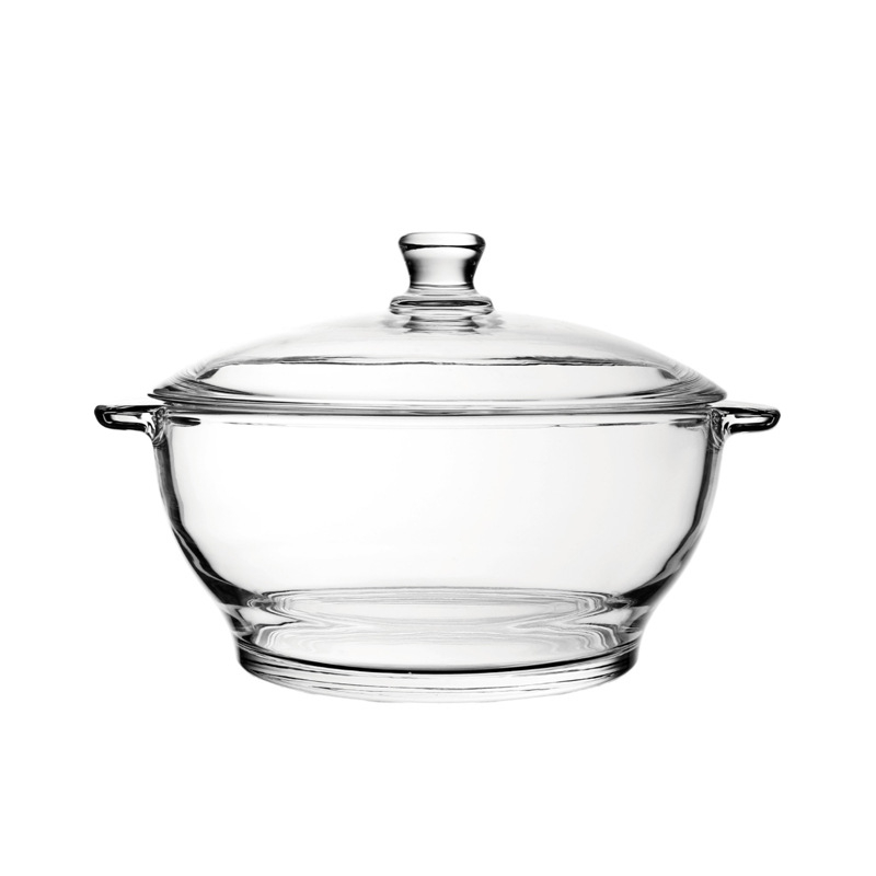 Bojiang ζεστό και κρύο γυάλινο δοχείο γενικής χρήσης με καπάκι, διπλό αυτί, αντι-εγκαύματα, κατσαρόλα με καπάκι, σαλάτα, σούπα, κατσαρόλα γαρίδας, Home Hotel