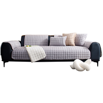 Фланелено карирано възглавнично фолио за диван, зимна лека луксозна, усъвършенствана плюшена възглавничка, обикновен калъф за кожен диван, универсален, трансграничен