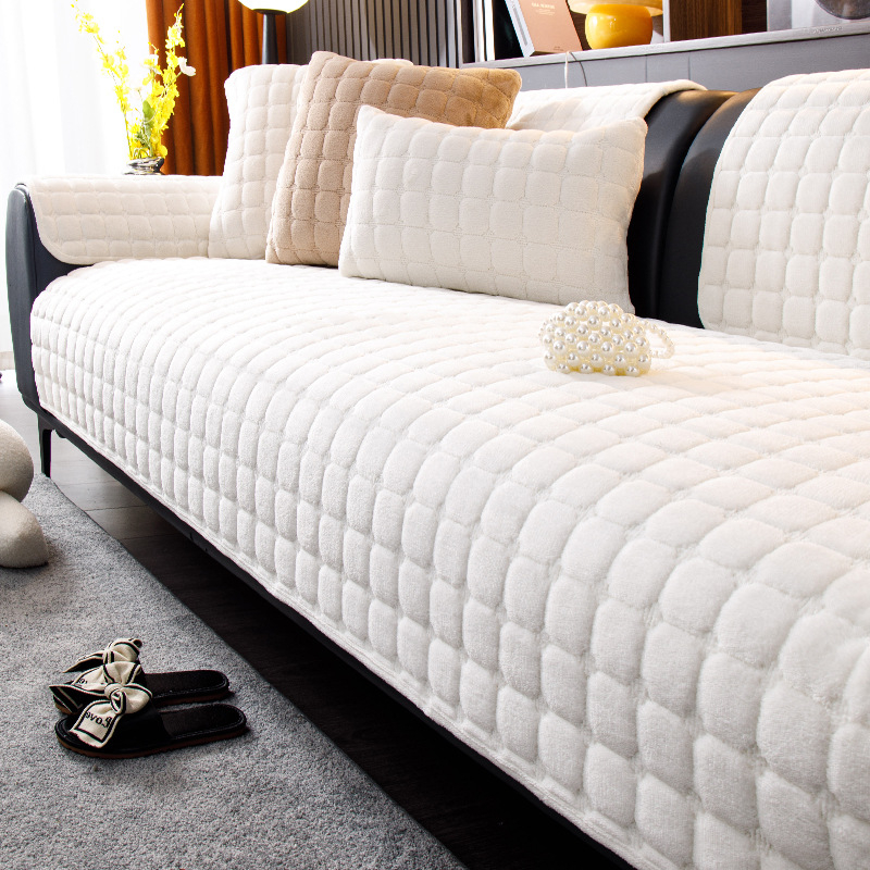 Flanellist ruuduline diivanipadi, talvine kerge luksuslik täiustatud meelega plush-padi, lihtne, universaalne nahast diivanikate, piiriülene