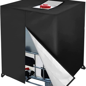 Pārrobežu karsts 210D ūdensnecaurlaidīgs, putekļus necaurlaidīgs siltumizolācijas rūpnīcas kausa pārsegs IBC tonnu kausa pārsegs 1000L āra ūdens tvertnes pārsegs