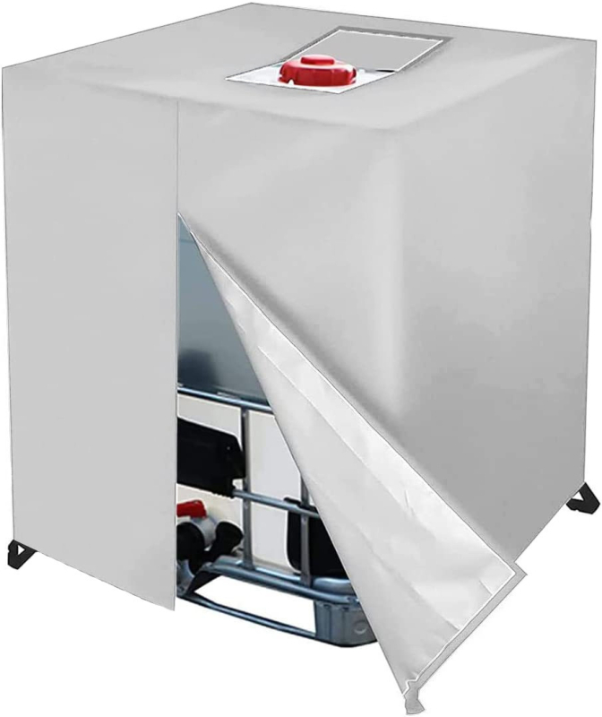 Pārrobežu karsts 210D ūdensnecaurlaidīgs, putekļus necaurlaidīgs siltumizolācijas rūpnīcas kausa pārsegs IBC tonnu kausa pārsegs 1000L āra ūdens tvertnes pārsegs