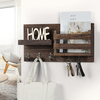 Стенен стелаж за ключове, палта и шапки, ретро стелаж за окачване, изгорял цвят, кука, декорация за хол