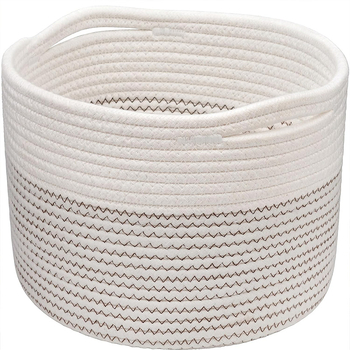 Ζεστή πώληση Amazon Χειροποίητο καλάθι αποθήκευσης από βαμβακερό σχοινί Υφαντό καλάθι αποθήκευσης από βαμβακερό σχοινί Καλάθι αποθήκευσης παιχνιδιών