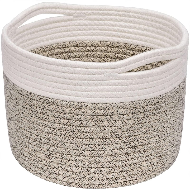 Coș de depozitare din frânghie de bumbac țesut manual, vânzare fierbinte Amazon, coș de depozitare țesut din frânghie de bumbac, coș de depozitare pentru jucării