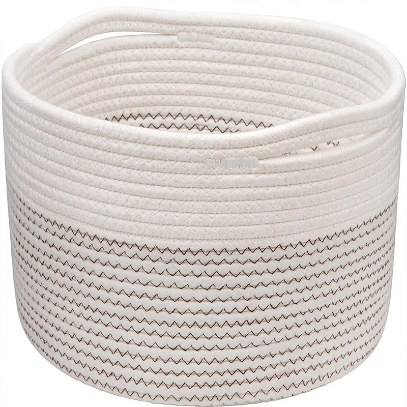 Coș de depozitare din frânghie de bumbac țesut manual, vânzare fierbinte Amazon, coș de depozitare țesut din frânghie de bumbac, coș de depozitare pentru jucării