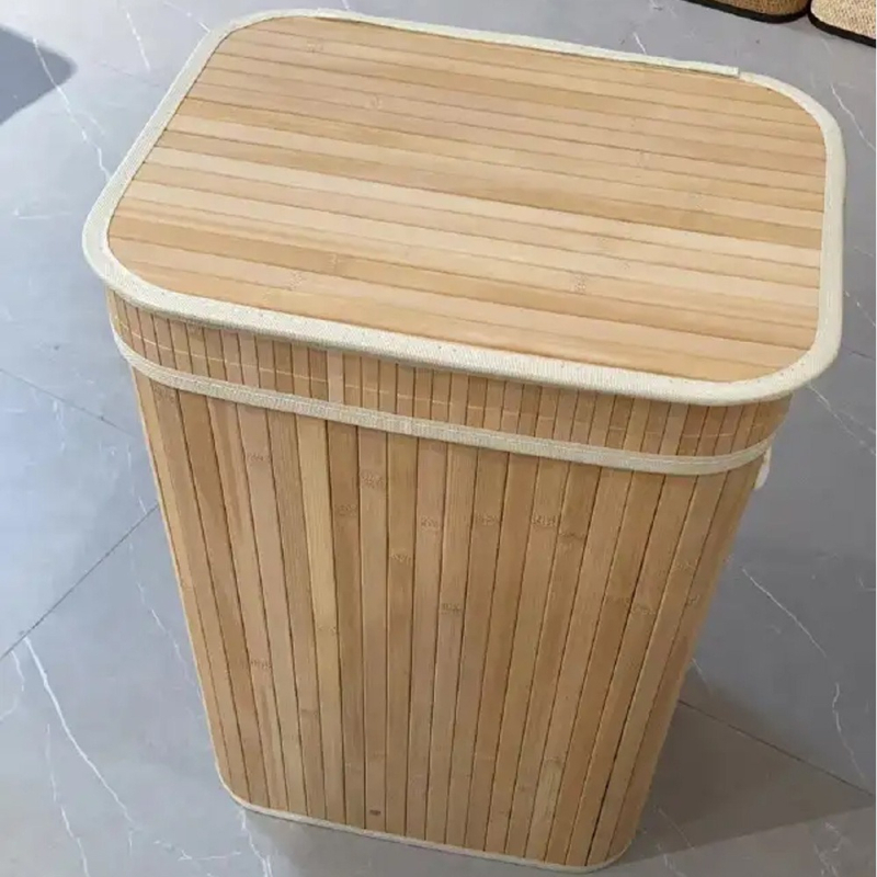 Uus ristkülikukujuline pandlaga hoiukopa Hiina stiilis tolmukindel pesukorv määrdunud riiete korv bambusest hoiukorvi tootja hulgimüük