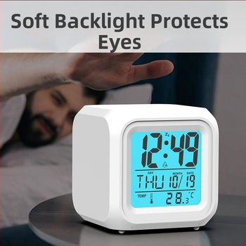 Ceas deșteptător electronic cu LED-uri luminoase, cu funcție de schimbare a culorilor, cu funcție de alarmă ...