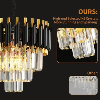 Piiriülene Põhjamaade kuum müük, luksuslik E14 kristalllühtri, postmodernistlik tipptasemel elutoa ja söögitoa lühtri, loominguline uus stiil