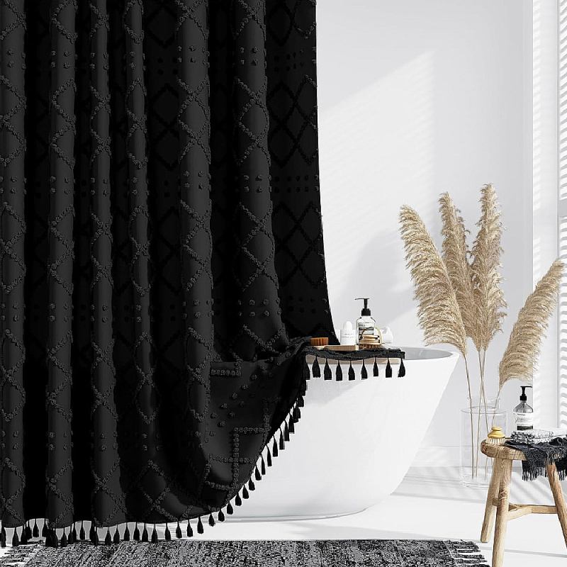 Piiriülene dušikardin Boheemlaslik lõikelilledega veekindel dušikardin paksendatud ühevärvilise hotelli vannitoa dušikardina tehase hulgimüük