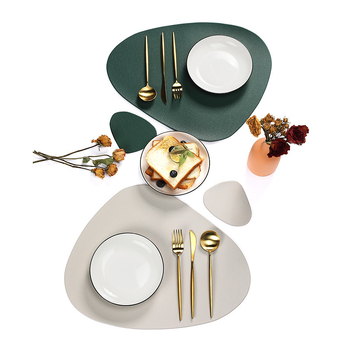 Nahkne Euroopa stiilis söögimatt Söögilauamatt Hotelli lääne toidualuste kolmnurkne soojusisolatsioonimatt Alumiste ülikond