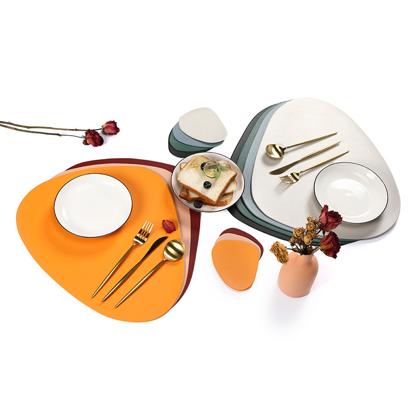 Nahkne Euroopa stiilis söögimatt Söögilauamatt Hotelli lääne toidualuste kolmnurkne soojusisolatsioonimatt Alumiste ülikond