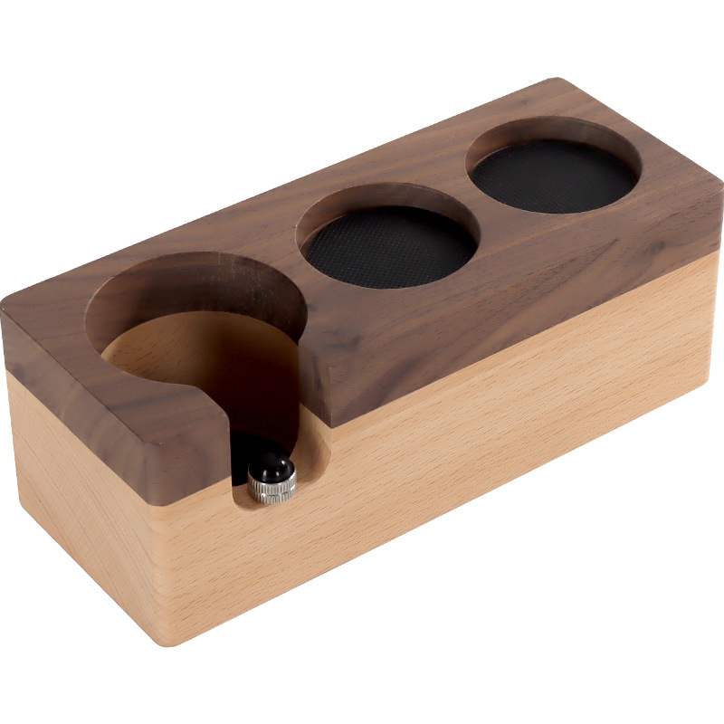 Kavos miltelių sėdynė Kavos aparato rankena Atraminis indų laikymas Riešutmedžio įdaro sėdynė Medžio masyvo pagrindas Laikymo pagrindas