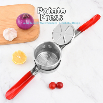 Νέος ανοξείδωτος στίφτης πατάτας οικιακός χειροκίνητος στίφτης φρούτων και λαχανικών, δημιουργικός στίφτης πατάτας