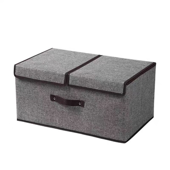 Dvigubo dangčio medvilninių ir lininių drabužių laikymo dėžė, buitinė spinta, audinių sulankstoma tonavimo dėžutė su dangčiu, atspari dulkėms, vidinė drabužių laikymo dėžė