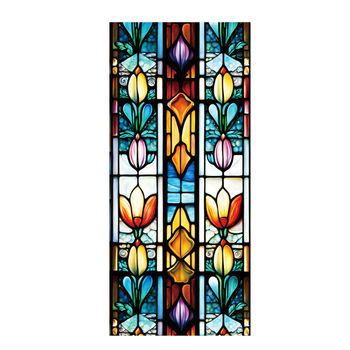 Piiriülene lilleline värviline elektrostaatiline klaasist kleebis PVC liimivaba vikerkaarerohelise taime aknakleebis elutoa magamistoa kaunistuseks