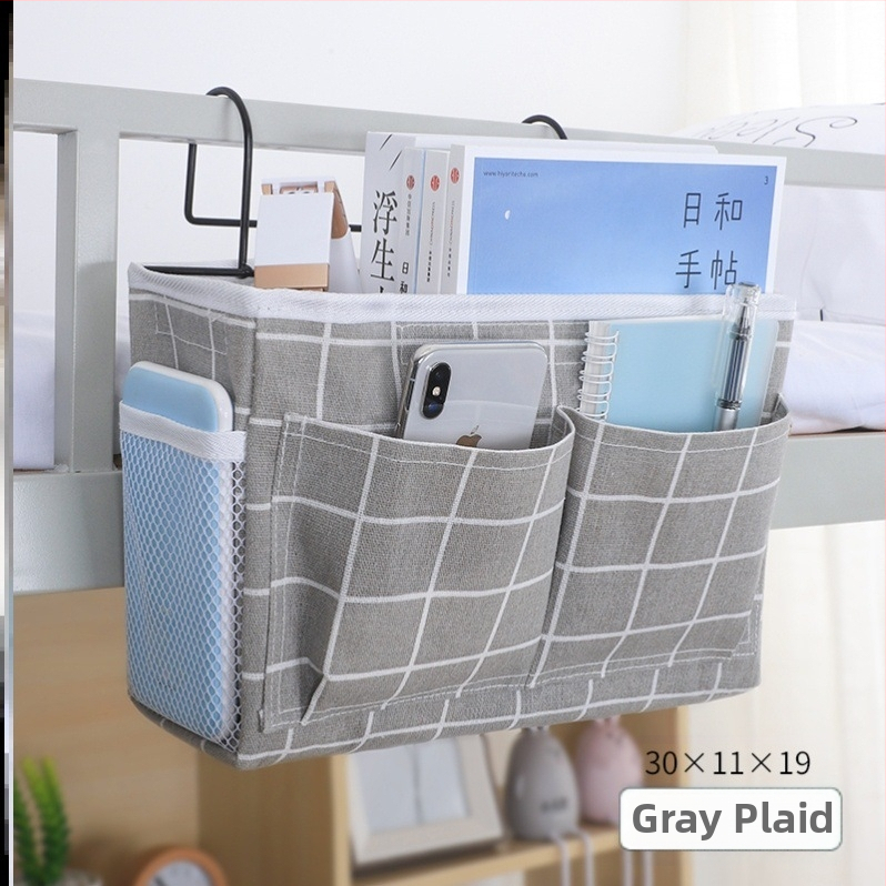 Multifunktsionaalne voodiäärne rippkott, kolledži ühiselamu voodiäärne riidest rippkorv, voodiriided, hoiustamise artefakt