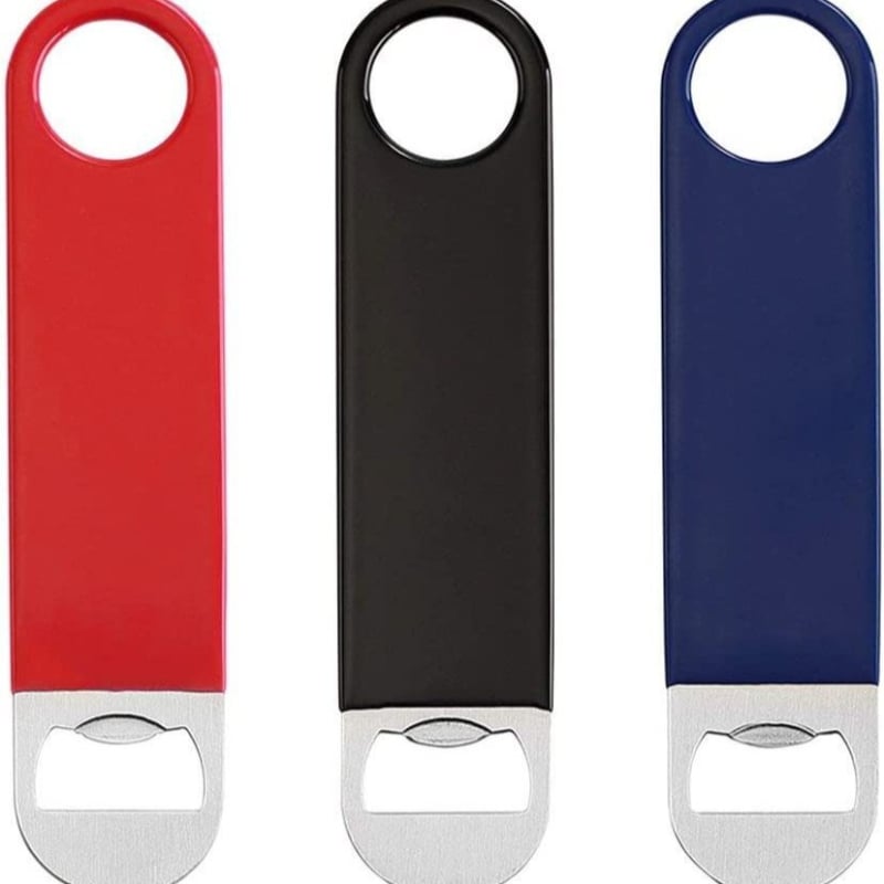 Deschizător de sticle plat portabil din oțel inoxidabil, gadget de bucătărie, înmuiat în deschizător de sticle de bere din PVC