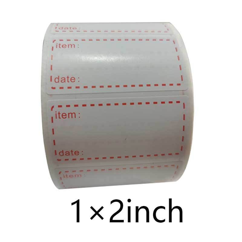 Tarpvalstybiniai 1 colio x 2 colių tušti, rašomi, nedžiūstantys lipnūs ritininiai lipdukai virtuvei, pritaikomi lipdukai šaldikliui