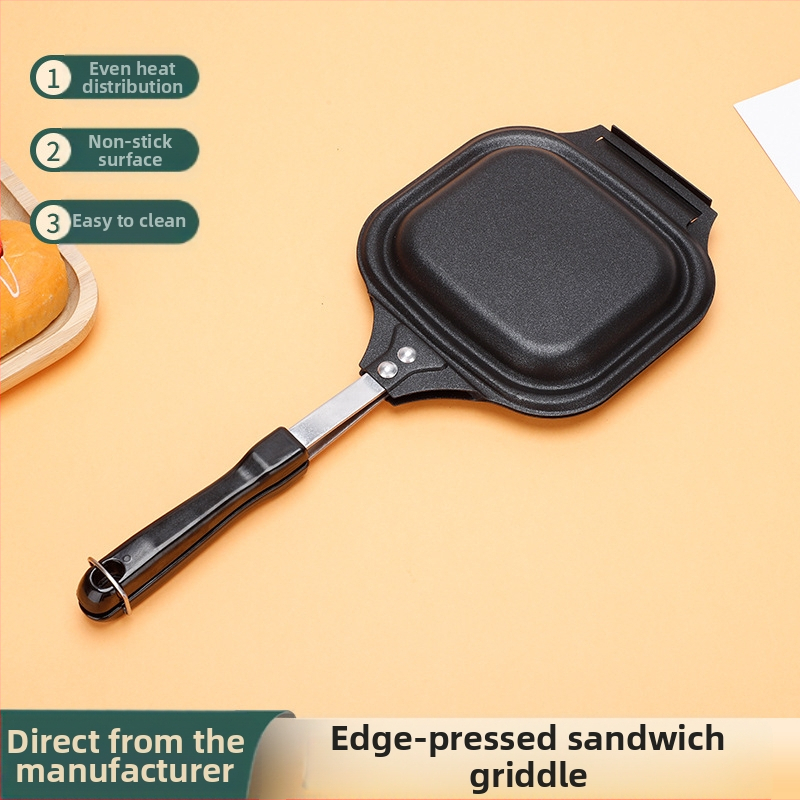 Alumiiniumist praepann kõrgendatud servadega, kahepoolne grillpann võileibade, leiva, steigi, burgerite ja munade jaoks, multifunktsionaalne