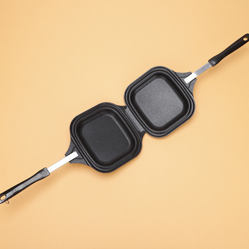 Alumiiniumist praepann kõrgendatud servadega, kahepoolne grillpann võileibade, leiva, steigi, burgerite ja munade jaoks, multifunktsionaalne