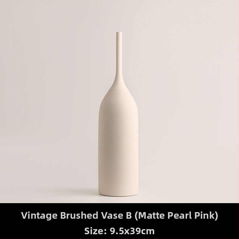 Behanmei Euroopa ja Ameerika retro harjatud tekstuuriga keraamiline Morandi värvi kuivatatud vaas pehme näidisruum Põhjala kaunistused