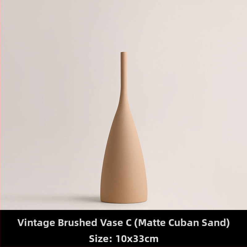 Behanmei Euroopa ja Ameerika retro harjatud tekstuuriga keraamiline Morandi värvi kuivatatud vaas pehme näidisruum Põhjala kaunistused