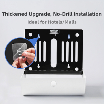 Rankšluosčių dėžutė, montuojama ant sienos, be perforatoriaus, viešbučio tualetui, komerciniam rankų džiovinimo servetėlių laikikliui, vandeniui atspariai virtuvei