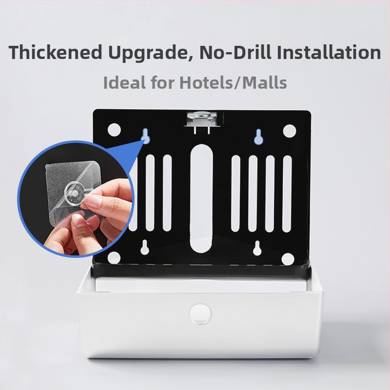 Кутия за кърпи за ръце, стенна, без перфоратор, хотелска тоалетна, търговска кутия за сушене на ръце, държач за кърпички, водоустойчива кухня