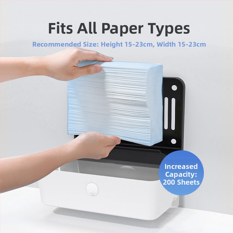 Кутия за кърпи за ръце, стенна, без перфоратор, хотелска тоалетна, търговска кутия за сушене на ръце, държач за кърпички, водоустойчива кухня