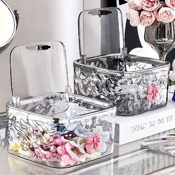 Vaikiškų plaukų aksesuarų laikymo dėžutė mergaitėms, didelės talpos kūdikio plaukų virvė, plaukų segtukas, plaukų segtukas, gumytės formos papuošalų dėžutė