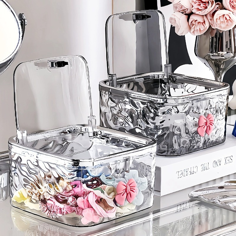 Vaikiškų plaukų aksesuarų laikymo dėžutė mergaitėms, didelės talpos kūdikio plaukų virvė, plaukų segtukas, plaukų segtukas, gumytės formos papuošalų dėžutė