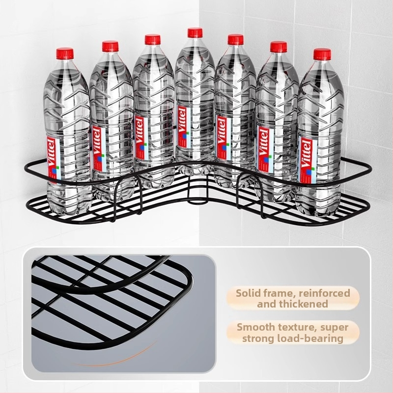 Кована триъгълна стойка за съхранение в баня без перфоратори, ъглова кошница за съхранение в ъглова стенна стойка за съхранение в общежитие
