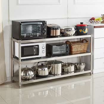 Πυκνωμένη Ράφι Αποθήκευσης Κουζίνας από Ανοξείδωτο Ατσάλι Πολυστρωματική Ράφι Αποθήκευσης Φούρνου Μικροκυμάτων για Οικιακή Χρήση, Ράφι Αποθήκευσης, Δοχείο Αποθήκευσης Hua Geng