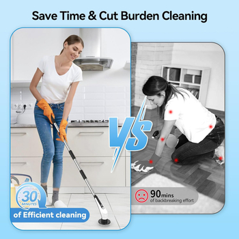 Ηλεκτρική βούρτσα καθαρισμού μπάνιου με μεγάλη λαβή, ψηφιακή οθόνη, πολυλειτουργικό εργαλείο καθαρισμού, βούρτσα καθαρισμού δεξαμενής πισίνας IPX8