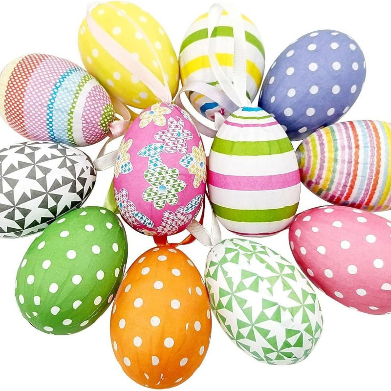 5 * 7 cm lihavõttepühade vahtvärviline paberist muna 12 pühade rippuvat munakoort Shang Super peokaunistuseks mõeldud mänguasi