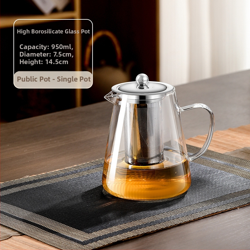 Aukštai temperatūrai atsparus stiklinis arbatinukas su filtru arbatinuku arbatos ir vandens atskyrimo puodeliu arbatos rinkiniu, tinkančiu orkaitei verdančiu arbatinuku su elektrine keramikos virykle