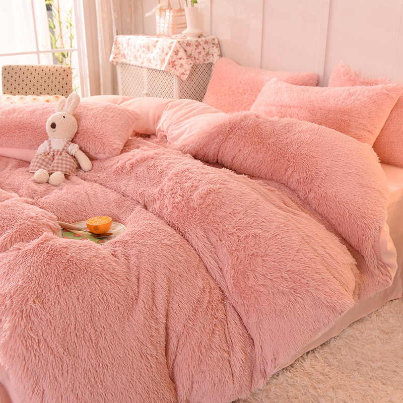 Zimski set posteljine od nerčevog baršuna, zadebljana navlaka za poplun, koraljni baršun, kristalni baršun, plahta u stilu princeze i čarapa s mehanizmom