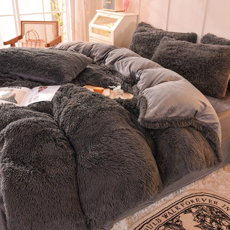 Zimski set posteljine od nerčevog baršuna, zadebljana navlaka za poplun, koraljni baršun, kristalni baršun, plahta u stilu princeze i čarapa s mehanizmom