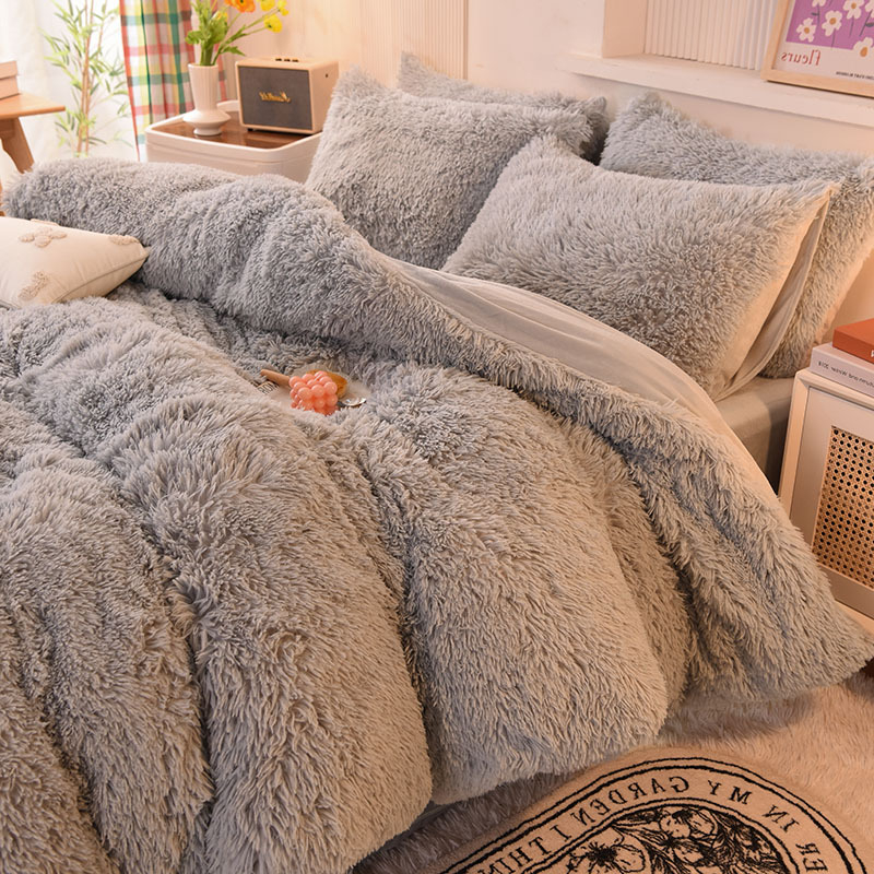 Zimski set posteljine od nerčevog baršuna, zadebljana navlaka za poplun, koraljni baršun, kristalni baršun, plahta u stilu princeze i čarapa s mehanizmom