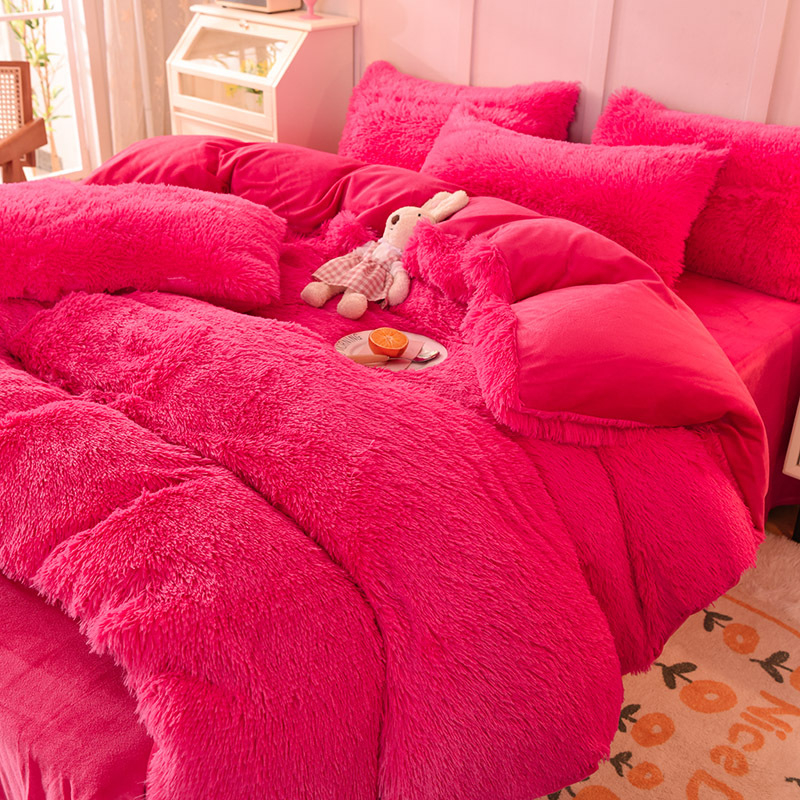 Zimski set posteljine od nerčevog baršuna, zadebljana navlaka za poplun, koraljni baršun, kristalni baršun, plahta u stilu princeze i čarapa s mehanizmom