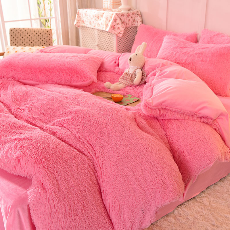 Zimski set posteljine od nerčevog baršuna, zadebljana navlaka za poplun, koraljni baršun, kristalni baršun, plahta u stilu princeze i čarapa s mehanizmom