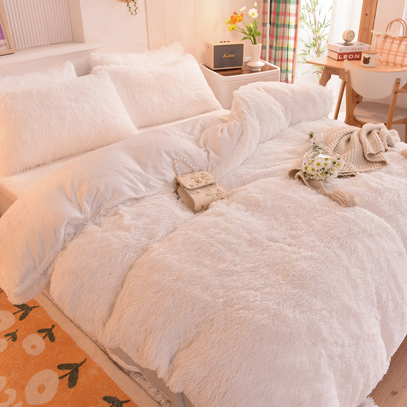 Zimski set posteljine od nerčevog baršuna, zadebljana navlaka za poplun, koraljni baršun, kristalni baršun, plahta u stilu princeze i čarapa s mehanizmom